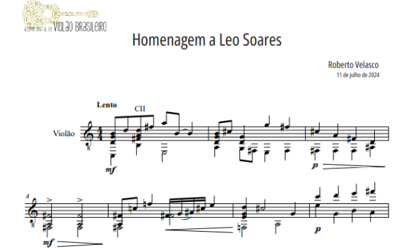 Homenagem a Leo Soares (Roberto Velasco) - partitura violão solo